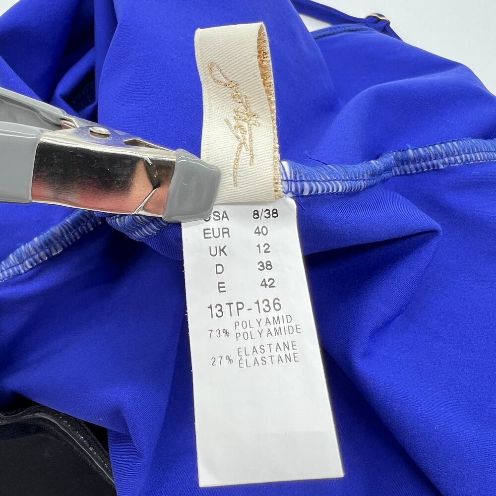 VINTAGE GOTTEX One Piece Swimsuit Womens 8 Blue Twist Front Adjustable Strap NEW - Picture 8 of 14